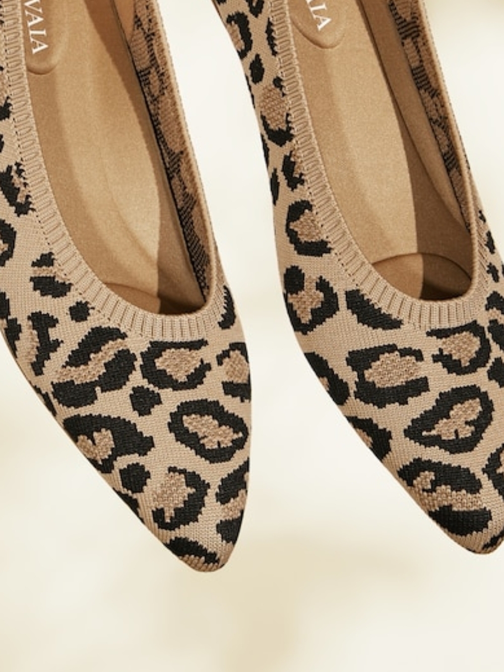 Vionic Leopard-Print Pointed Knit Flats in Tan and Black - Picture 7 of 7
